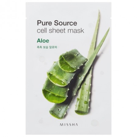 Маска для лица на тканевой основе MISSHA Pure Source Cell Sheet Mask (Aloe)