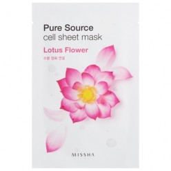 Маска для лица на тканевой основе MISSHA Pure Source Cell Sheet Mask (Lotus Flower)