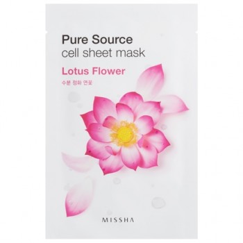 Маска для лица на тканевой основе MISSHA Pure Source Cell Sheet Mask (Lotus Flower)