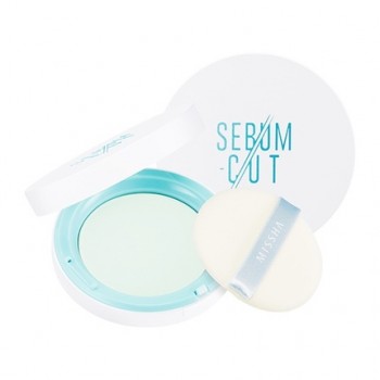 Компактная матирующая пудра для лица MISSHA Sebum-Cut Powder Pact Clear Mint