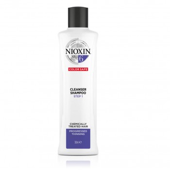 Шампунь для заметно истонченных/редеющих средних и грубых, натуральных и химически обработанных волос System 6 Cleanser Nioxin