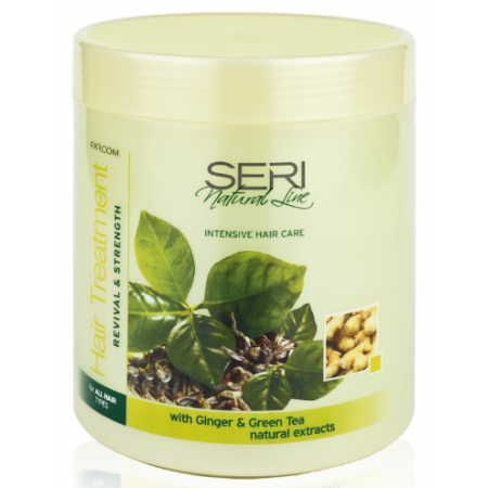 Маска для всех типов волос с экстрактами имбиря и зеленого чая "Восстановление и упругость" Seri Natural Line Farcom