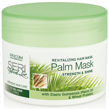 Восстанавливающая маска для всех типов волос с пальмовым маслом и пшеничными протеинами"Упругость и блеск" Seri Natural Line Farcom