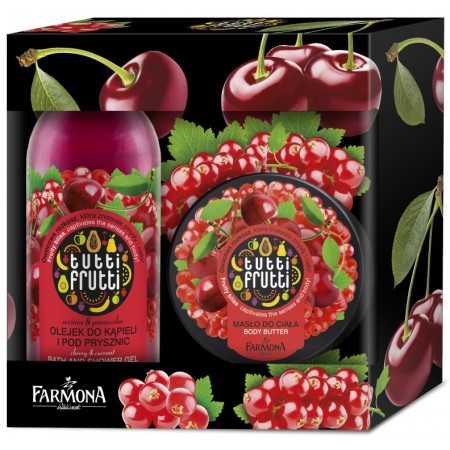 Tutti Frutti Набор Вишня & Смородина: Крем-масло для тела и Масло для ваны и душа
