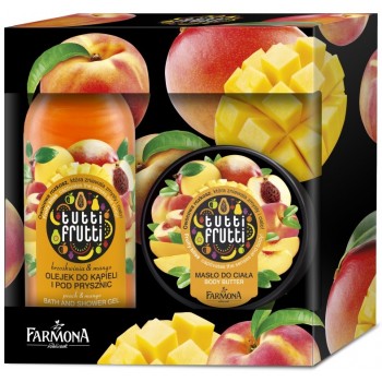 Tutti Frutti Набор Манго & Персик: Крем-мусс для тела и Масло для ваны и душа Farmona