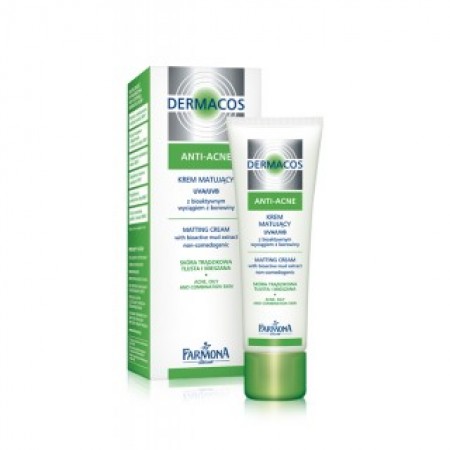 Придающий матовость крем дневной UVA/UVB Dermacos Anti-Acne Matting day cream with bioactiv mud extract